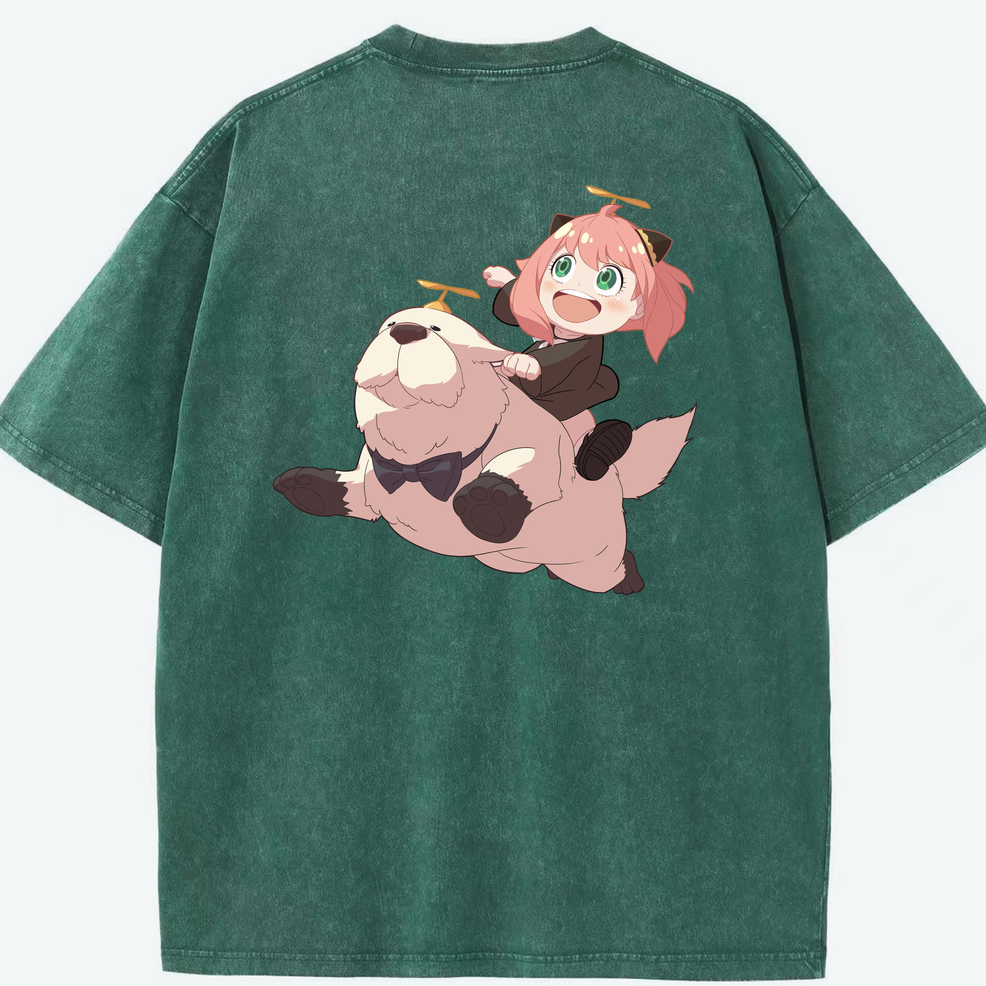 （画像用） SPY×FAMILY间谍家家酒 綿100% ヴィンテージ風 半袖Tシャツ（背面プリント）